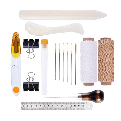 Leder-Handwerkzeug-Set zum Nähen, Nähen, Stempeln, Schnitzen, Lederarbeiten, grundlegende Leder-Nähwerkzeuge, Leder-Nähwerkzeuge, Lederarbeitswerkzeuge, Lederhandnähwerkzeuge, Leinen-Ahle Leder-Handwerkzeug-Set zum Nähen, Nähen, Stempeln, Schnitzen, Lederarbeiten, grundlegende Leder-Nähwerkzeuge, Leder-Nähwerkzeuge, Lederarbeitswerkzeuge, Lederhandnähwerkzeuge, Leinen-Ahle von X-Institute