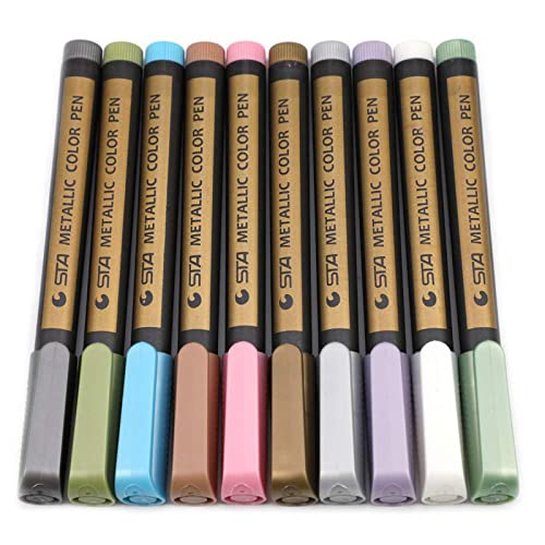 Metallic-Marker, bunte Textmarker, tragbares Kunstzeichen-Set für Kinder, Karten, Party-Einladungen, 10 Stück Metallic-Marker, bunte Textmarker, tragbares Kunstzeichen-Set für Kinder, Karten, Party-Einladungen, 10 Stück von X-Institute