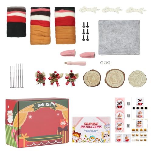 Nadelfilzzubehör-Set mit Werkzeugen, Nadelfilzzubehör-Set mit Werkzeugen für Anfänger, Nadelfilzwolle, 36 Farben, Nadelfilz-Wolle, Starter-Kits, Wollwerkzeuge von X-Institute
