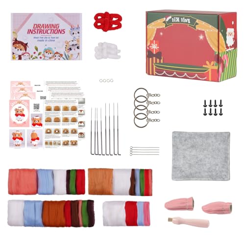 Nadelfilzzubehör-Set mit Werkzeugen, Nadelfilzzubehör-Set mit Werkzeugen für Anfänger, Nadelfilzwolle, 36 Farben, Nadelfilz-Wolle, Starter-Kits, Wollwerkzeuge Nadelfilzzubehör-Set mit Werkzeugen, Nadelfilzzubehör-Set mit Werkzeugen für Anfänger, Nadelfilzwolle, 36 Farben, Nadelfilz-Wolle, Starter-Kits, Wollwerkzeuge von X-Institute