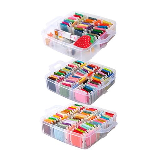 Stickgarn-Set in 150 Farben, mit 3-lagiger Aufbewahrungsbox und Zubehör für Bastelarbeiten, Freundschaftsarmband, Sticksets für Anfänger, Sticksets für Erwachsene, Sticksets mit 2 Sets Stickgarn-Set in 150 Farben, mit 3-lagiger Aufbewahrungsbox und Zubehör für Bastelarbeiten, Freundschaftsarmband, Sticksets für Anfänger, Sticksets für Erwachsene, Sticksets mit 2 Sets von X-Institute