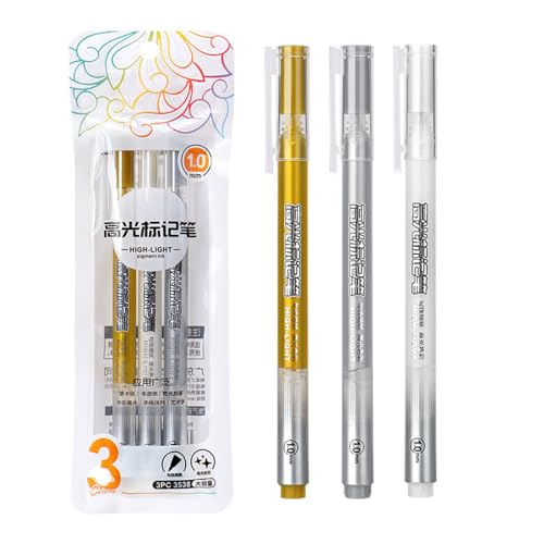 Textmarker, 1,0 mm Spitze, Textmarker, Marker für Erwachsene und Kinder, Scrapbooking, Kopierbuch, 3 Stück Textmarker, 1,0 mm Spitze, Textmarker, Marker für Erwachsene und Kinder, Scrapbooking, Kopierbuch, 3 Stück von X-Institute