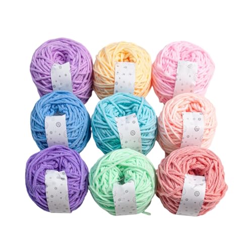 Weiches Milch-Baumwollgarn, Handstrickwolle, Häkelgarn für Anfänger, Handstricken und Häkelarbeiten, 9 Farben x 40 g, Wollgarn zum Stricken, Wollgarn, superweiche Strickwolle, Roving Weiches Milch-Baumwollgarn, Handstrickwolle, Häkelgarn für Anfänger, Handstricken und Häkelarbeiten, 9 Farben x 40 g, Wollgarn zum Stricken, Wollgarn, superweiche Strickwolle, Roving von X-Institute