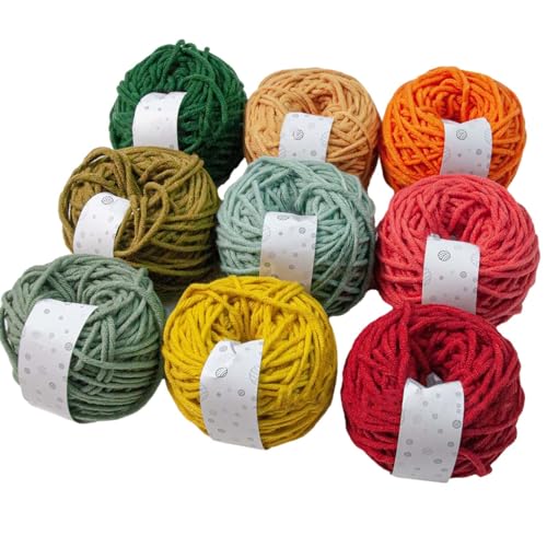 Weiches Milch-Baumwollgarn, Handstrickwolle, Häkelgarn für Anfänger, Handstricken und Häkelarbeiten, 9 Farben x 40 g, Wollgarn zum Stricken, Wollgarn, superweiche Strickwolle, Roving Weiches Milch-Baumwollgarn, Handstrickwolle, Häkelgarn für Anfänger, Handstricken und Häkelarbeiten, 9 Farben x 40 g, Wollgarn zum Stricken, Wollgarn, superweiche Strickwolle, Roving von X-Institute