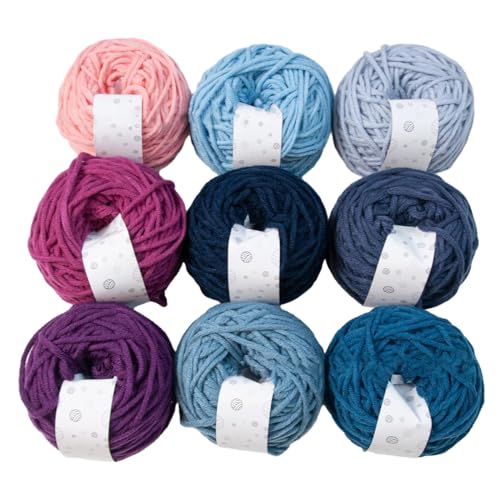 Weiches Milch-Baumwollgarn, Handstrickwolle, Häkelgarn für Anfänger, Handstricken und Häkelarbeiten, 9 Farben x 40 g, Wollgarn zum Stricken, Wollgarn, superweiche Strickwolle, Roving Weiches Milch-Baumwollgarn, Handstrickwolle, Häkelgarn für Anfänger, Handstricken und Häkelarbeiten, 9 Farben x 40 g, Wollgarn zum Stricken, Wollgarn, superweiche Strickwolle, Roving von X-Institute