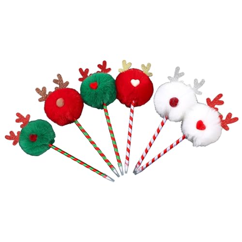 Weihnachts-Kugelschreiber für Kinder, Jungen, Mädchen, Studenten, Spielbelohnung, Weihnachtsstrumpffüller, 0,7 mm, glatt zu schreiben, 6 Stück Weihnachts-Kugelschreiber für Kinder, Jungen, Mädchen, Studenten, Spielbelohnung, Weihnachtsstrumpffüller, 0,7 mm, glatt zu schreiben, 6 Stück von X-Institute