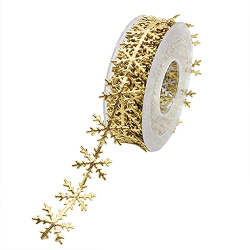 X-Institute 10 m goldenes silbernes Weihnachtsband mit Spitzenborten, Schneeflockenblättern, Paillettenbesatz für Geschenkverpackungen X-Institute 10 m goldenes silbernes Weihnachtsband mit Spitzenborten, Schneeflockenblättern, Paillettenbesatz für Geschenkverpackungen von X-Institute