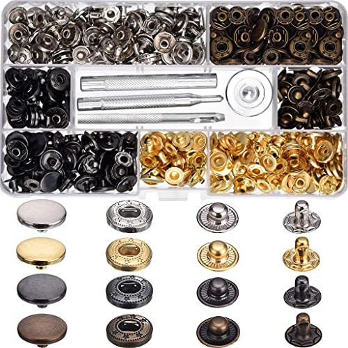 X-Institute 100 Sets, 12,5 mm/0,49 Metallknöpfe, Leinwand für Kleidung, Handwerk, Reparaturen, Dekoration von X-Institute