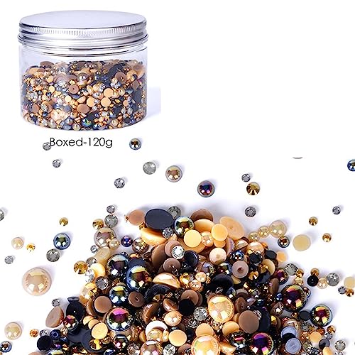 X-Institute 120 g/150 g gemischte flache Rückseite, Strasssteine zum Basteln, 3 mm - 10 mm, Harz-Perlen, Strasssteine für Nägel, Gesicht, Becher, gemischte Medien, Kunstbedarf von X-Institute