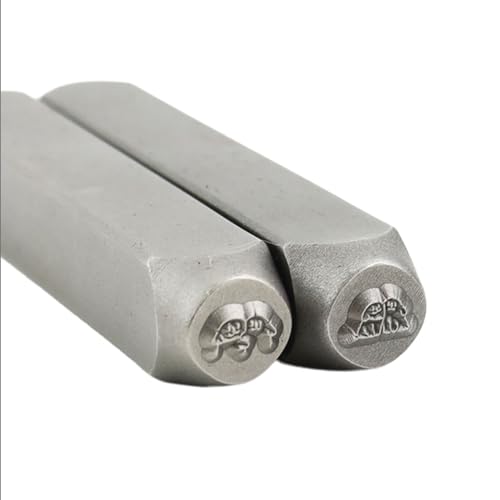 X-Institute 2/4-teiliges Metall-Stempel-Set, 3 x 6 mm, Pärchen-Hunde-Stempel-Set, Stempelwerkzeug zum Bedrucken von Metall, Leder, Schmuckherstellung, Zubehör von X-Institute