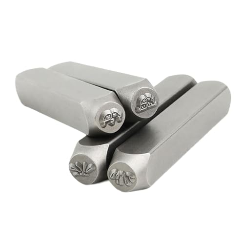 X-Institute 2/4-teiliges Metall-Stempel-Set, 3 x 6 mm, Pärchen-Hunde-Stempel-Set, Stempelwerkzeug zum Bedrucken von Metall, Leder, Schmuckherstellung, Zubehör von X-Institute