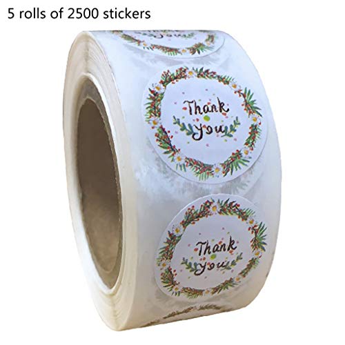 X-Institute 2500 Stück Kranz-Dankesaufkleber, 2,5 cm, für Hochzeit, handgefertigtes Siegeletikett X-Institute 2500 Stück Kranz-Dankesaufkleber, 2,5 cm, für Hochzeit, handgefertigtes Siegeletikett von X-Institute