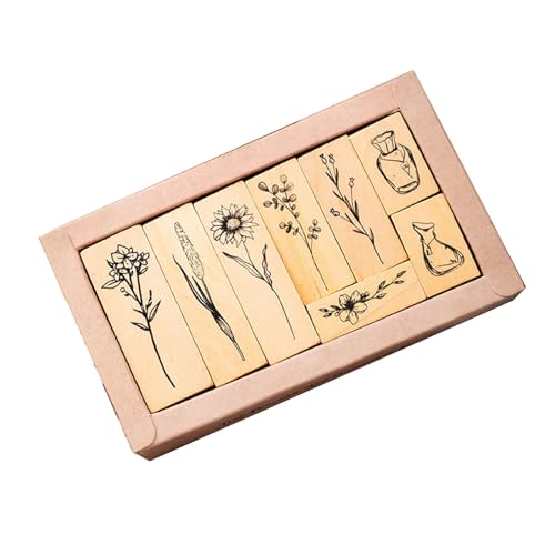 X-Institute 8 Stück Vintage dekorative Holzstempel Pflanze Holz Gummistempel für Scrapbooking Milchkarten Herstellung Geschenkpapier Scrapbooking Zubehör X-Institute 8 Stück Vintage dekorative Holzstempel Pflanze Holz Gummistempel für Scrapbooking Milchkarten Herstellung Geschenkpapier Scrapbooking Zubehör von X-Institute