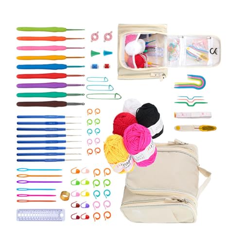 X-Institute 80 Stück/Set Häkelsets für Anfänger, inklusive Garn, ergonomische Häkelnadeln, Häkelnadeln, Häkelnadeln, Starter-Kits, Stricken, Basteln, Häkelnadel-Set X-Institute 80 Stück/Set Häkelsets für Anfänger, inklusive Garn, ergonomische Häkelnadeln, Häkelnadeln, Häkelnadeln, Starter-Kits, Stricken, Basteln, Häkelnadel-Set von X-Institute