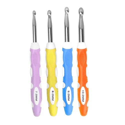 X-Institute Ergonomische Häkelnadeln, 7,0 mm - 10 mm, ergonomischer Griff, Häkelnadel für Anfänger, Stricken, Pullover, Schals, Taschen, Socken, 4 Stück X-Institute Ergonomische Häkelnadeln, 7,0 mm - 10 mm, ergonomischer Griff, Häkelnadel für Anfänger, Stricken, Pullover, Schals, Taschen, Socken, 4 Stück von X-Institute