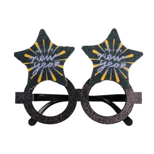 X-Institute Glitzernde Neujahrsbrille, lustige Cosplay-Brille, Foto-Requisiten für Weihnachten, Neujahr, Party, Verkleidung, Brillen, Rahmendekoration, Happy New Year Party-Dekorationen von X-Institute
