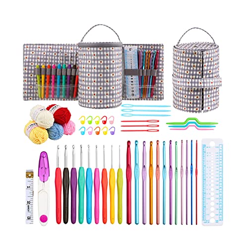 X-Institute Häkelnadel-Set, Strickset mit Aufbewahrungstasche, Stichmarker, ergonomischer Griff, Haken für Anfänger, Erwachsene, Häkelwerkzeuge mit Aufbewahrungstasche, Strickset, Häkeln X-Institute Häkelnadel-Set, Strickset mit Aufbewahrungstasche, Stichmarker, ergonomischer Griff, Haken für Anfänger, Erwachsene, Häkelwerkzeuge mit Aufbewahrungstasche, Strickset, Häkeln von X-Institute