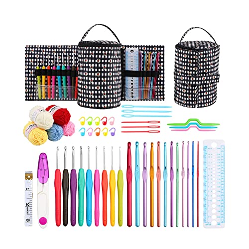 X-Institute Häkelnadel-Set, Strickset mit Aufbewahrungstasche, Stichmarker, ergonomischer Griff, Haken für Anfänger, Erwachsene, Häkelwerkzeuge mit Aufbewahrungstasche, Strickset, Häkeln X-Institute Häkelnadel-Set, Strickset mit Aufbewahrungstasche, Stichmarker, ergonomischer Griff, Haken für Anfänger, Erwachsene, Häkelwerkzeuge mit Aufbewahrungstasche, Strickset, Häkeln von X-Institute