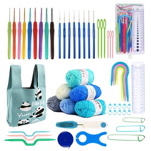 X-Institute Häkelnadel-Set, ergonomische Häkelnadel, Strickzubehör, Kits mit Häkeltasche, Garn, Häkelnadeln, Sicherheitsnadeln, tragbares Häkelnadel-Set X-Institute Häkelnadel-Set, ergonomische Häkelnadel, Strickzubehör, Kits mit Häkeltasche, Garn, Häkelnadeln, Sicherheitsnadeln, tragbares Häkelnadel-Set von X-Institute