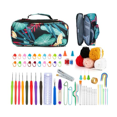 X-Institute Häkelnadel-Set mit Aufbewahrungstasche, ergonomisches Stricknadelgewebe, Garn-Set, Handstricken, Kunsthandwerk, Kunstwerkzeuge für Socken von X-Institute