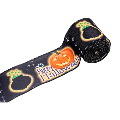 X-Institute Halloween-Dekoration, breites Band mit Drahtrand, Verpackungsband, Kranz, Band zum Basteln, 4,5 m Rolle, Festival-Requisiten X-Institute Halloween-Dekoration, breites Band mit Drahtrand, Verpackungsband, Kranz, Band zum Basteln, 4,5 m Rolle, Festival-Requisiten von X-Institute