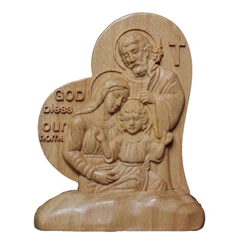 X-Institute Holzfigur, katholische Liebe, herzförmig, Heilige Familie, Schnitzstatue für Zuhause, Schlafzimmer, Wohnzimmer, Desktop-Dekoration, christliche Figuren für Kinder X-Institute Holzfigur, katholische Liebe, herzförmig, Heilige Familie, Schnitzstatue für Zuhause, Schlafzimmer, Wohnzimmer, Desktop-Dekoration, christliche Figuren für Kinder von X-Institute