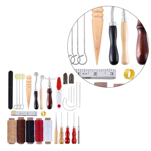 X-Institute Leder-Nähwerkzeug-Set, Lederhandwerk, Handnähwerkzeug, Schnitzarbeiten, Nadel, Faden, Schuhe, Reparaturwerkzeug, Lederhandwerkssets X-Institute Leder-Nähwerkzeug-Set, Lederhandwerk, Handnähwerkzeug, Schnitzarbeiten, Nadel, Faden, Schuhe, Reparaturwerkzeug, Lederhandwerkssets von X-Institute