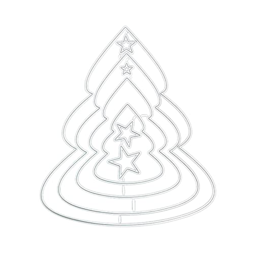 X-Institute Metall-Stanzformen mit Weihnachtsbaum-Stern, handgefertigt, Basteln, Scrapbooking, Prägezubehör für Kinder, Mädchen, Jungen, Metall-Stanzformen für Karten von X-Institute