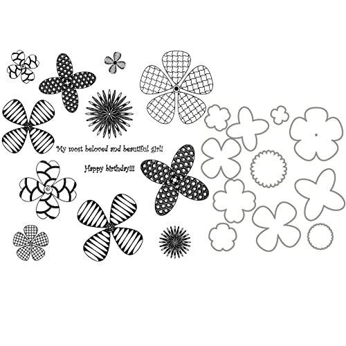 X-Institute Metall-Stanzformen und Stempel, Schablonen-Set mit Blumengras, Bastelschablone für handgemachtes Scrapbooking, Grußkarten, Fotoalbum, Dekor-Stempel-Sets für Kartenherstellung von X-Institute