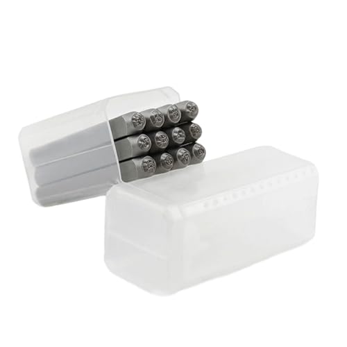 X-Institute Metallstempel-Set mit Herz-/Tiermotiven, 3 mm, Metallstempelwerkzeug zum Stempeln von Metall, Leder, Holz, Handwerk, Leder, Stanz-Set, 12 Stück von X-Institute