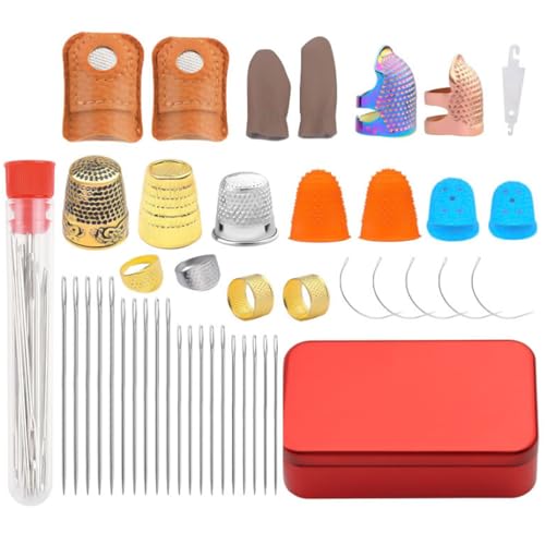 X-Institute Nähset Leder-Fingerhut und Nähnadel-Set, Leder-Fingerhut, Fingerspitzenschutz, Metall-Fingerhut, Fingerschutz, Münze X-Institute Nähset Leder-Fingerhut und Nähnadel-Set, Leder-Fingerhut, Fingerspitzenschutz, Metall-Fingerhut, Fingerschutz, Münze von X-Institute