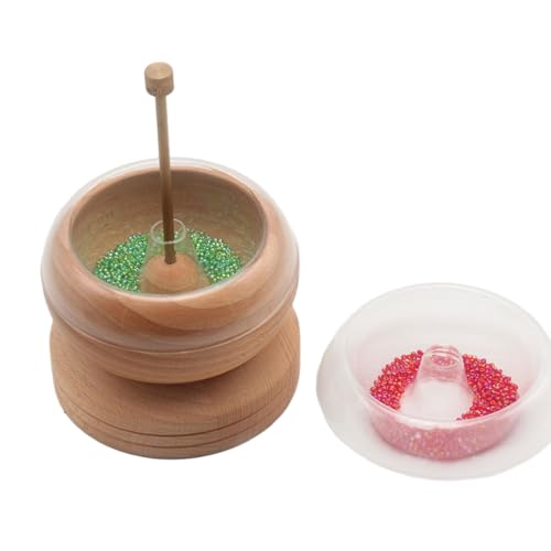 X-Institute Rotierender Holz-Ton-Perlen-Spinner mit abnehmbarer Schale, Perlenzubehör für Schmuckherstellung, Taillenarmband, Halskette, transparenter Perlenschale, Spinnerersatz von X-Institute