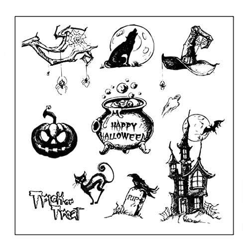 X-Institute Silikonstempel für Katzen, Kürbis, Fledermaus, schwarz, für Halloween, für Scrapbooking, Kartenherstellung X-Institute Silikonstempel für Katzen, Kürbis, Fledermaus, schwarz, für Halloween, für Scrapbooking, Kartenherstellung von X-Institute