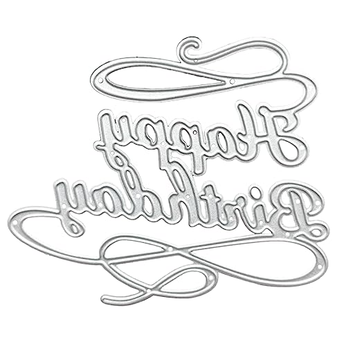 X-Institute Stanzschablonen aus Karbonstahl mit Aufschrift "Happy Birthday", Prägeschablonen für dekorative Papierkarten, Fotoalbum, Metall-Stanzformen und Stempel für Kartenherstellung, Papier und von X-Institute