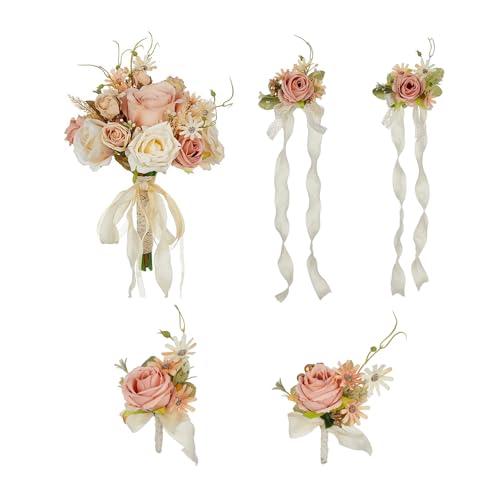 X-Institute Stilvolle Seidenblumen, Hochzeitssträuße, Accessoire für Braut und Brautjungfern, tragbar für Festivals und Party-Dekoration X-Institute Stilvolle Seidenblumen, Hochzeitssträuße, Accessoire für Braut und Brautjungfern, tragbar für Festivals und Party-Dekoration von X-Institute