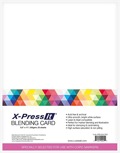 X-Press IT Blending Card Paper Bright White 21,6 x 27,9 cm, 25 Blatt von X-Press It