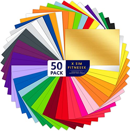 50 Satz Vinylfolien Plotter Selbstklebend,50Plotterfolie mit permanentem Klebefolien, 22 Verschiedene Farbfolien für Cricut,Silhouette Cameo, für Abziehbilder Schilder 50 Satz Vinylfolien Plotter Selbstklebend,50Plotterfolie mit permanentem Klebefolien, 22 Verschiedene Farbfolien für Cricut,Silhouette Cameo, für Abziehbilder Schilder von X SIM FITNESSX