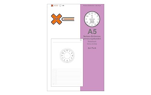 A5 Jahresungebundener Kalender, Zeitkreise für das revolutionäre X17-Kalenderbuch mit auswechselbaren Heften von X17