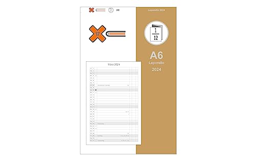 A6-Leporello/Faltplaner (kein Heft) | Jahreskalender Jahresplaner 2024 (H 135 mm x B 90 mm) für das revolutionäre X17 und X47 Notizbuch mit auswechselbaren Heften von X17