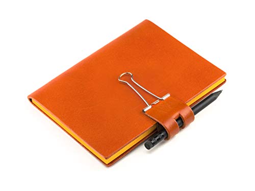 A6 Mind-Papers, revolutionäres X17-Karteikarten-Lernkarten-Box-Konzept! Recyceltes Leder orange, nachhaltig; Inhalt: Ca. 30 Karten + Sloop + Bleistift! Made in Germany, 17 Jahre Garantie* von X17