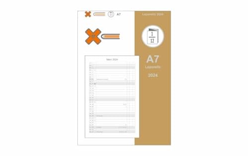 A7-Leporello/Faltplaner (kein Heft) | Jahreskalender Jahresplaner 2024 (H 100 mm x B 63 mm) für das revolutionäre X17 und X47 Notizbuch mit auswechselbaren Heften von X17