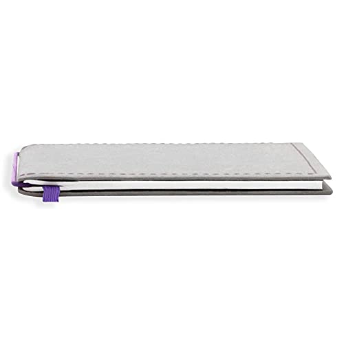 X17-A5 Notizbuch/Personal Organizer | 7mm dünn | grau + lila, vegan! Deutsches Zellulose-Material. Nachfüllbar. Notizheft (kariert 2,5mm) mit Doppeltasche, Made in Germany. von X17