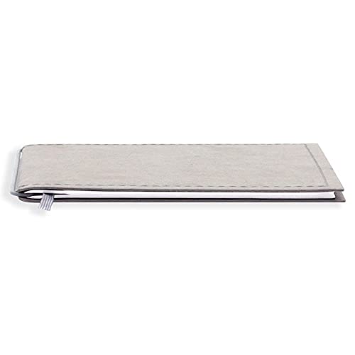 X17-A6 Notizbuch/Personal Organizer | 7mm dünn | grau + grau, vegan! Deutsches Zellulose-Material. Nachfüllbar. Notizheft (liniert) mit Doppeltasche, Made in Germany. von X17
