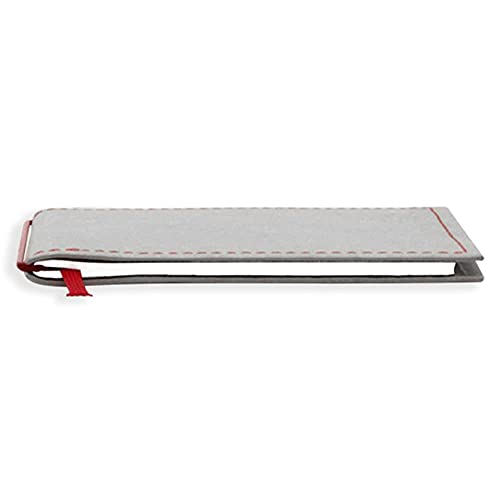 X17-A6 Notizbuch/Personal Organizer | 7mm dünn | grau + rot, vegan! Deutsches Zellulose-Material. Nachfüllbar. Notizheft (gepunktet) mit Doppeltasche, Made in Germany. von X17