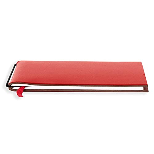 X17-A6 Notizbuch/Personal Organizer | 7mm dünn | rot; aus recyceltem Leder. Nachfüllbar. Notizheft (kariert 2,5mm) mit Doppeltasche, Made in Germany. von X17