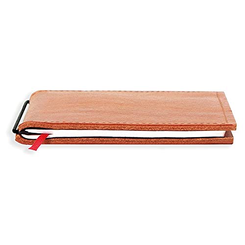 X17-A6 Notizbuch/Personal Organizer | 9 mm dünn | braun "cognac", aus Leder. Nachfüllbar. Notizheft (liniert) mit Doppeltasche, Made in Germany. von X17