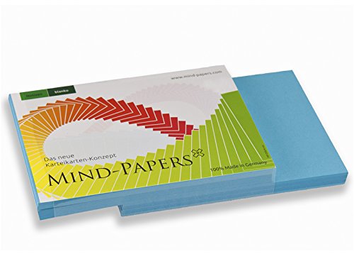 X17- Mind-Papers Nachfüllpack, DIN A5, 100 Karteikarten/Lernkarten, Farbe: blau von X17