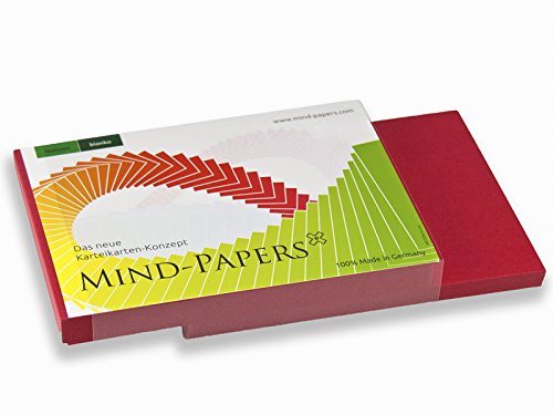 X17- Mind-Papers Nachfüllpack, DIN A5, 100 Karteikarten/Lernkarten, Farbe: rot von X17