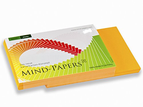 X17- Mind-Papers Nachfüllpack, DIN A6, 100 Karteikarten/Lernkarten, Farbe: orange von X17