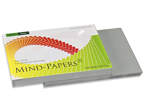 X17- Mind-Papers Nachfüllpack, DIN A7, 100 Karteikarten/Lernkarten, Farbe: schiefer von X17